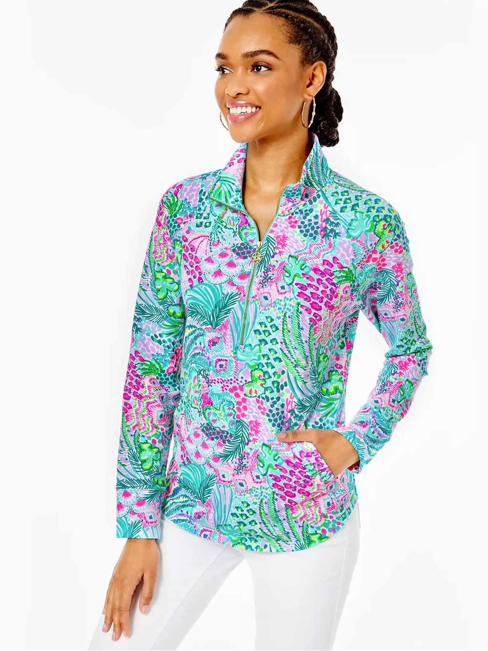 🦄 Lilly Pulitzer Skipper Popover in Alligator Alley, Size M